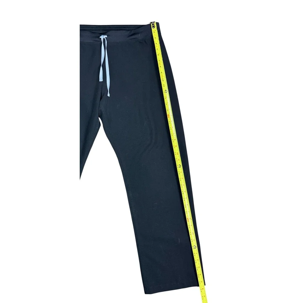 FIGS Black Straight Leg Scrub Pants Mens XL‎ Drawstring Elastic Waist Medical